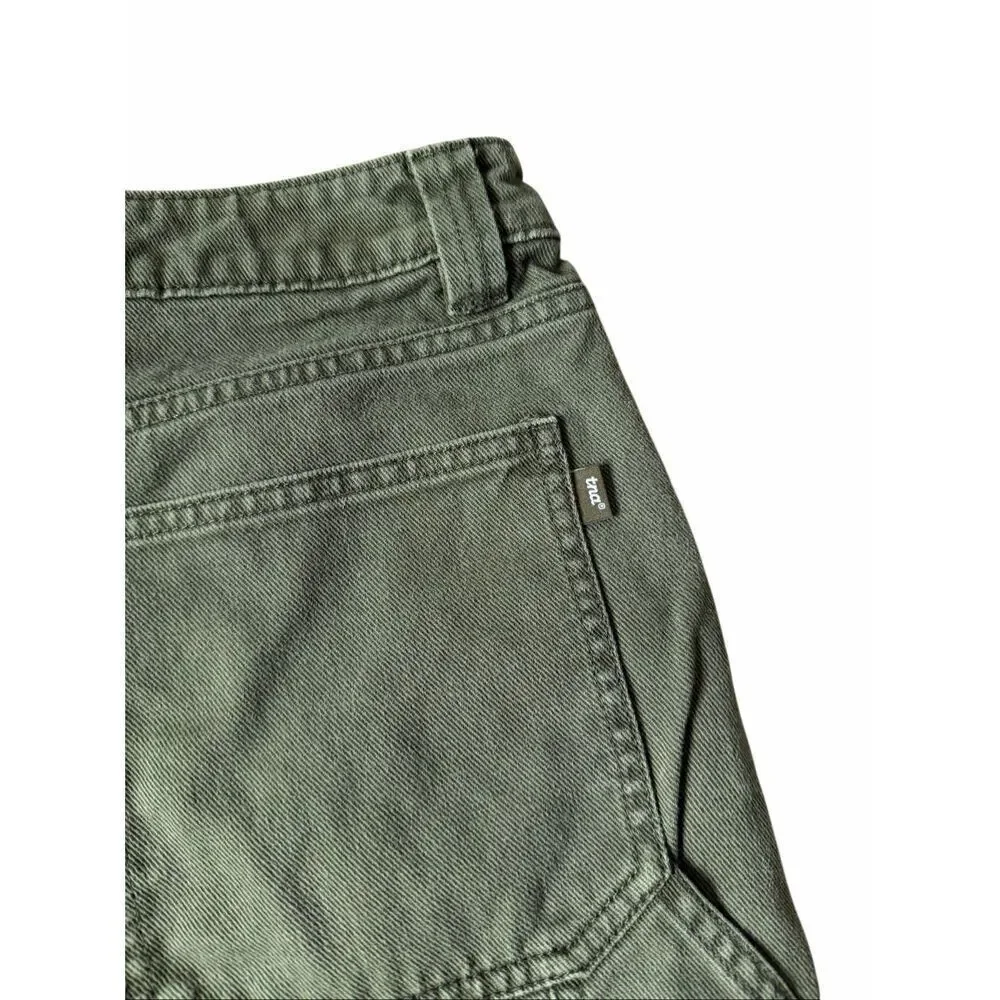 TNA Aritzia Greenwich Pants High waist relaxed twill carpenter Gd fatigue green